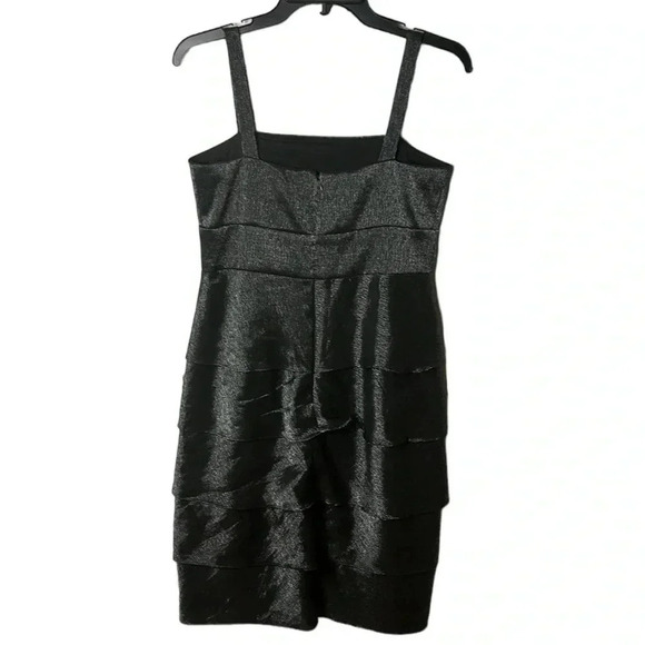 Black shimmer halter dress,Tiered,beaded,empire waist,gala,NYE, 6P , Laura - Picture 8 of 16